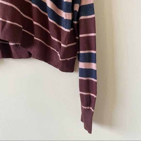 Joie-stripped Crop Long Sleeve Lightweight Sweater - Picture 7 of 8
